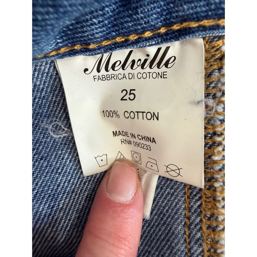 Melville Denim Mini Skirt Women 25 Blue Button Front A-Line Classic Preppy Boho - Picture 8 of 8